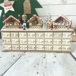 Calendrier De L'avent - Marché De Noël Lumineux En Bois Et éclairage Led