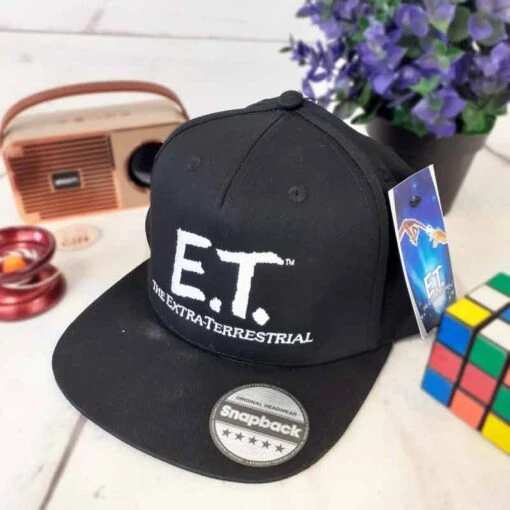 Casquette Noire Et Blanche : E.T L'extraterrestre -Décoration de Noël casquette snapback ET extraterrestre logo noir